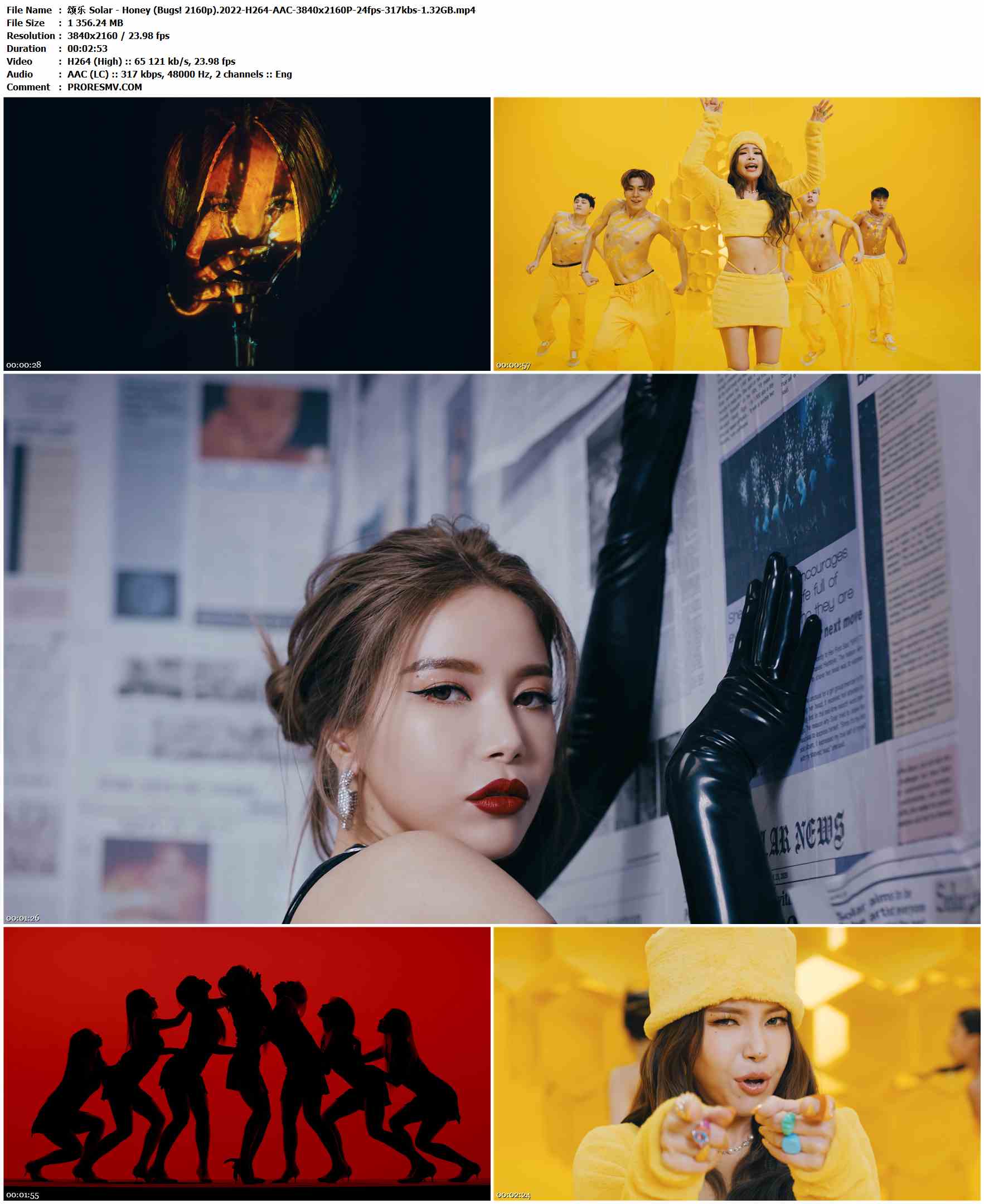 颂乐 Solar - Honey (Bugs! 2160p).2022-H264-AAC-3840x2160P-24fps-317kbs-1.32GB官方MV_高清MV